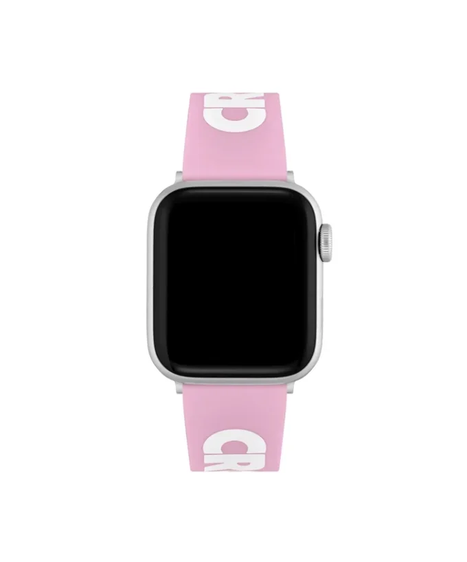 Cinturino per Apple Watch in silicone rosa con stampa coccodrillo