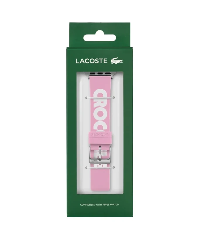 Cinturino per Apple Watch in silicone rosa con stampa coccodrillo