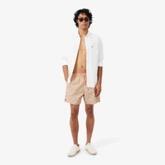 Costume da bagno a vita media con stampa coccodrillo