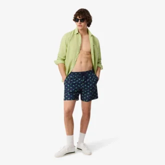 Costume da bagno a vita media con stampa coccodrillo