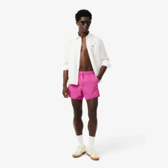 Costume da bagno da uomo con dettaglio badge