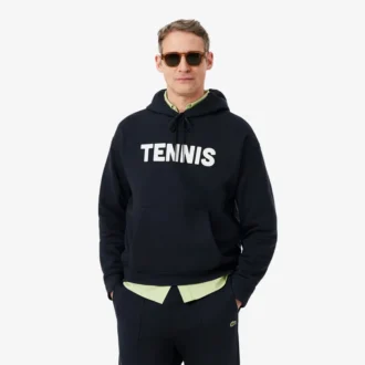 Felpa con cappuccio con stampa Tennis