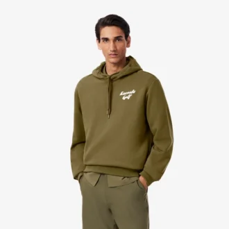 Felpa con cappuccio da golf in pile stampata da uomo