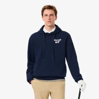 Felpa con cappuccio da golf in pile stampata da uomo