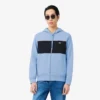 Felpa con cappuccio e zip a blocchi di colore Felpa con cappuccio e zip a blocchi di colore