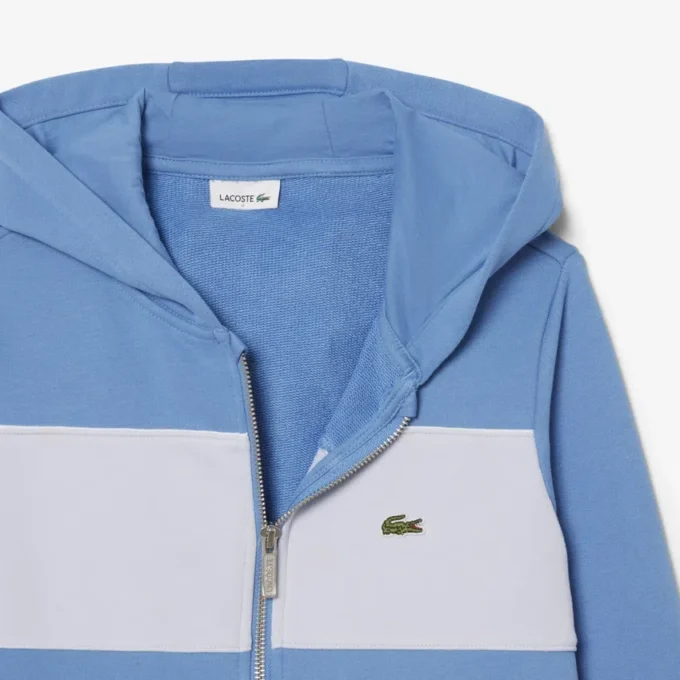Felpa con cappuccio e zip a blocchi di colore Felpa con cappuccio e zip a blocchi di colore