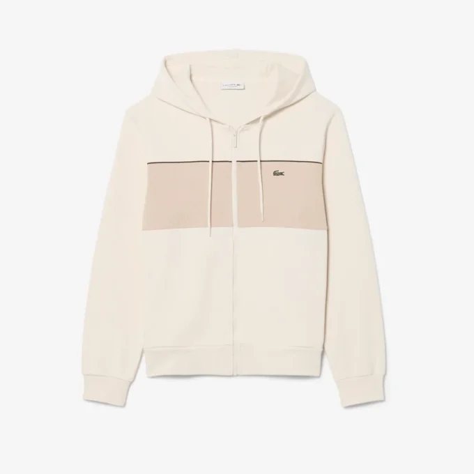 Felpa con cappuccio e zip a blocchi di colore Felpa con cappuccio e zip a blocchi di colore
