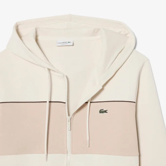 Felpa con cappuccio e zip a blocchi di colore Felpa con cappuccio e zip a blocchi di colore