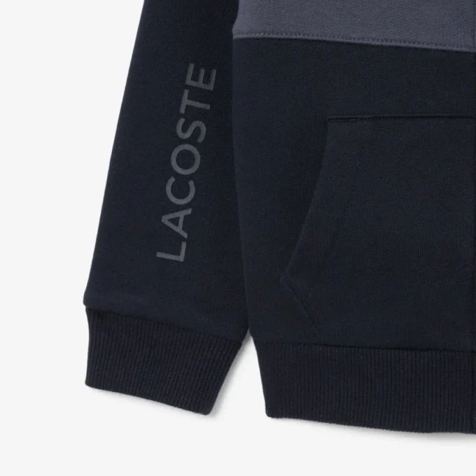 Felpa con cappuccio e zip a blocchi di colore Felpa con cappuccio e zip a blocchi di colore