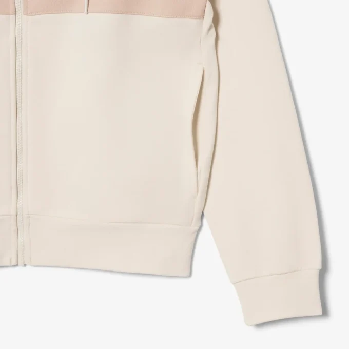 Felpa con cappuccio e zip a blocchi di colore Felpa con cappuccio e zip a blocchi di colore