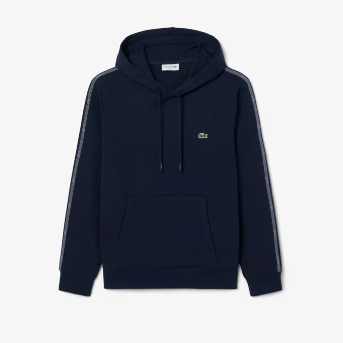 Felpa con cappuccio e zip con striscia con logo Felpa con cappuccio e zip con striscia con logo