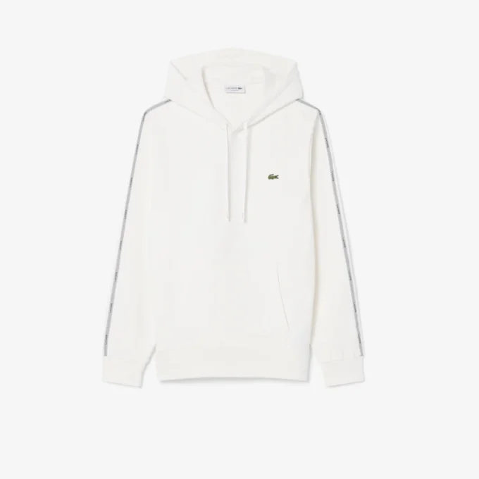 Felpa con cappuccio e zip con striscia con logo Felpa con cappuccio e zip con striscia con logo