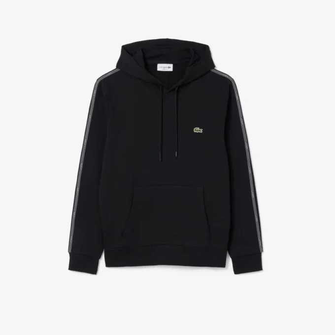 Felpa con cappuccio e zip con striscia con logo Felpa con cappuccio e zip con striscia con logo