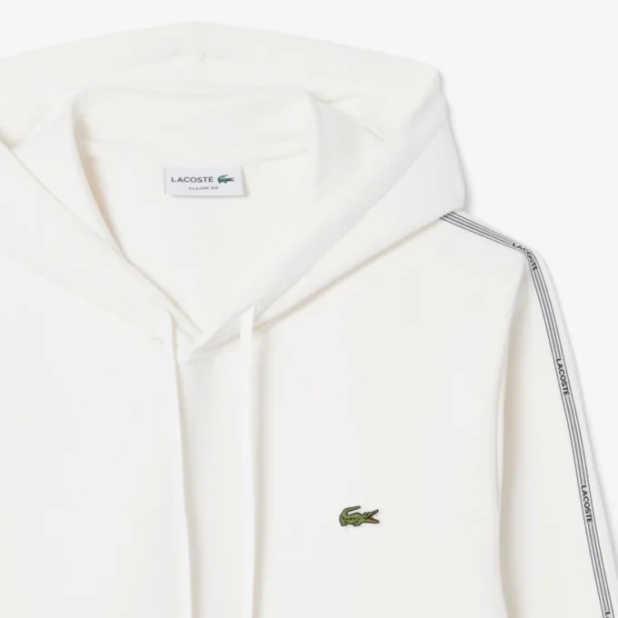 Felpa con cappuccio e zip con striscia con logo Felpa con cappuccio e zip con striscia con logo