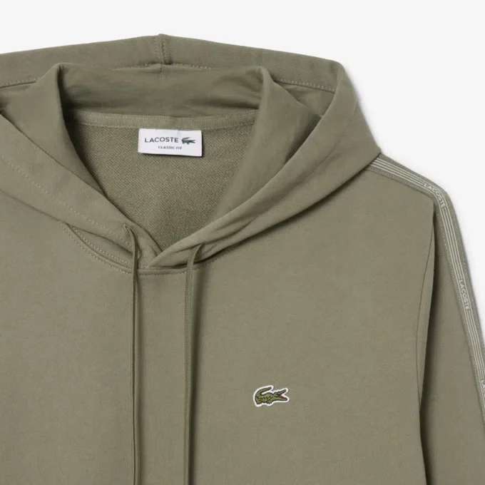 Felpa con cappuccio e zip con striscia con logo Felpa con cappuccio e zip con striscia con logo
