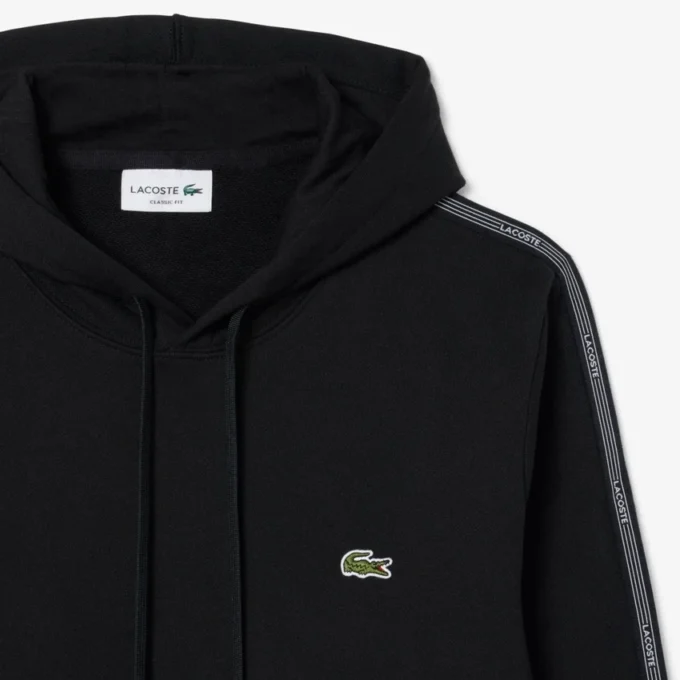 Felpa con cappuccio e zip con striscia con logo Felpa con cappuccio e zip con striscia con logo