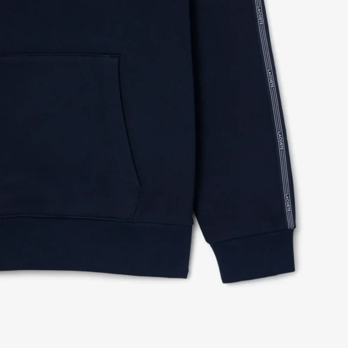 Felpa con cappuccio e zip con striscia con logo Felpa con cappuccio e zip con striscia con logo