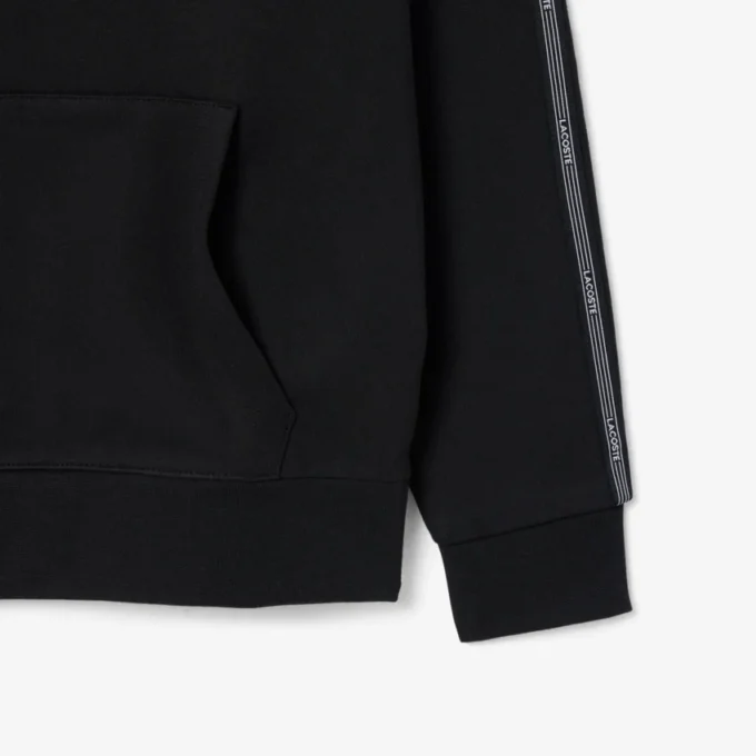 Felpa con cappuccio e zip con striscia con logo Felpa con cappuccio e zip con striscia con logo