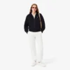 Felpa con cappuccio e zip da donna in piqué Felpa con cappuccio e zip da donna in piqué