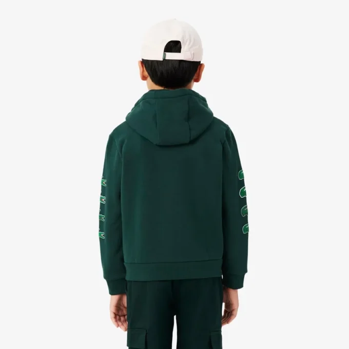 Felpa con cappuccio e zip in pile stampata per bambini Felpa con cappuccio e zip in pile stampata per bambini