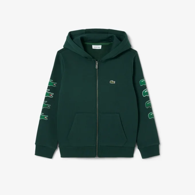 Felpa con cappuccio e zip in pile stampata per bambini Felpa con cappuccio e zip in pile stampata per bambini