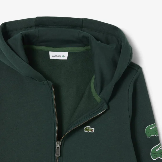 Felpa con cappuccio e zip in pile stampata per bambini Felpa con cappuccio e zip in pile stampata per bambini