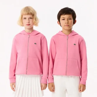 Felpa con cappuccio in pile con zip per bambini