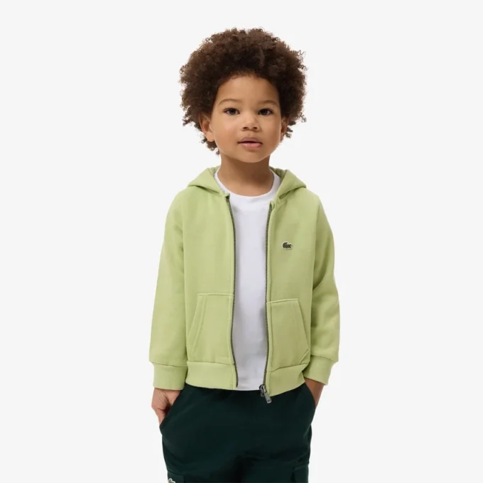 Felpa con cappuccio in pile con zip per bambini