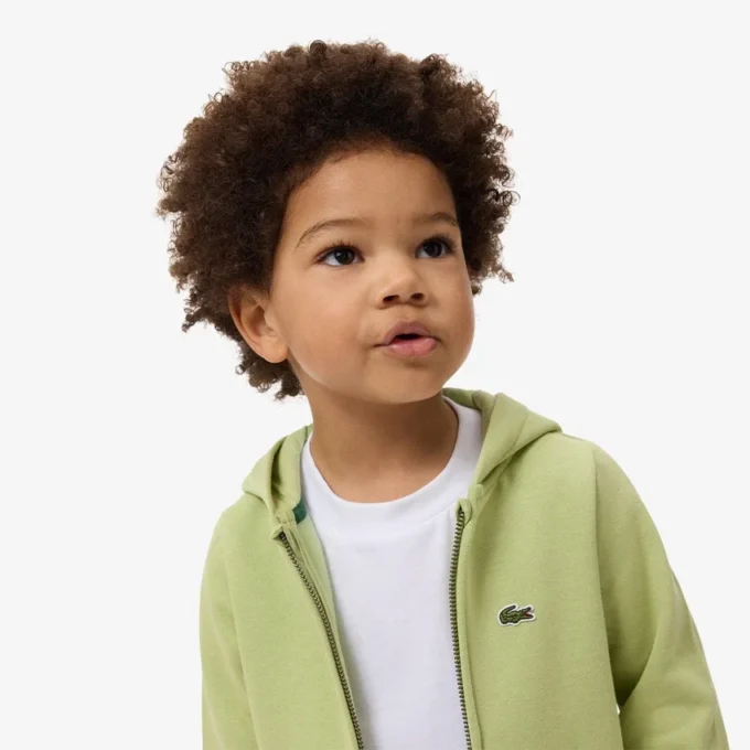 Felpa con cappuccio in pile con zip per bambini