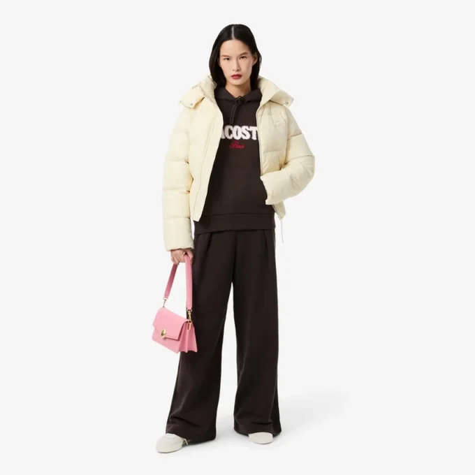 Felpa con cappuccio in pile da donna con logo Felpa con cappuccio in pile da donna con logo