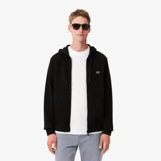 Felpa con cappuccio in pile da uomo con zip