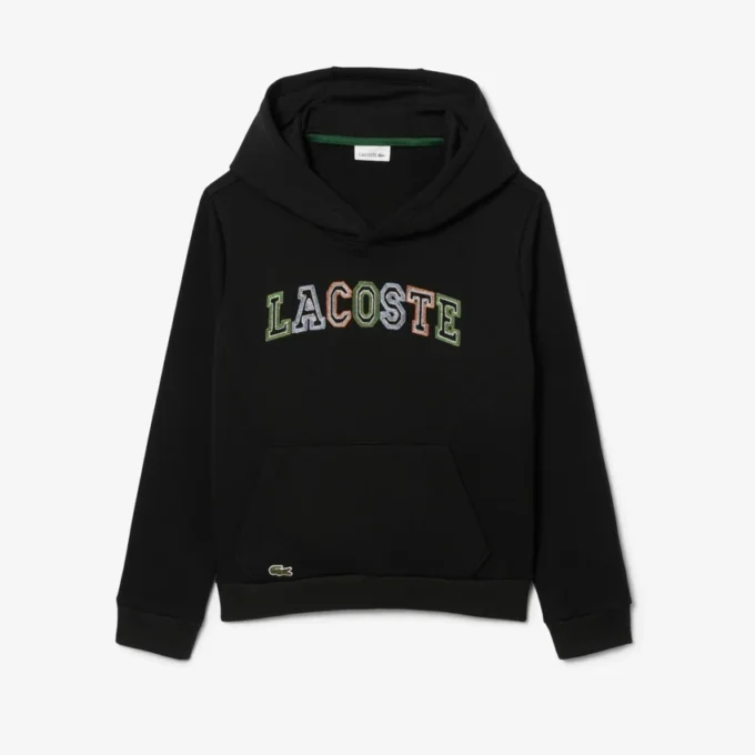 Felpa con cappuccio in pile ricamata