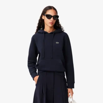 Felpa con cappuccio in piqué dalla vestibilità comoda da donna
