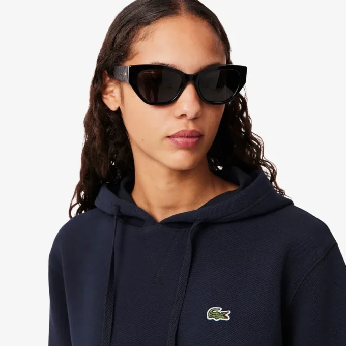 Felpa con cappuccio in piqué dalla vestibilità comoda da donna Felpa con cappuccio in piqué dalla vestibilità comoda da donna