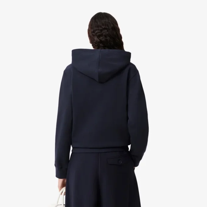 Felpa con cappuccio in piqué dalla vestibilità comoda da donna Felpa con cappuccio in piqué dalla vestibilità comoda da donna