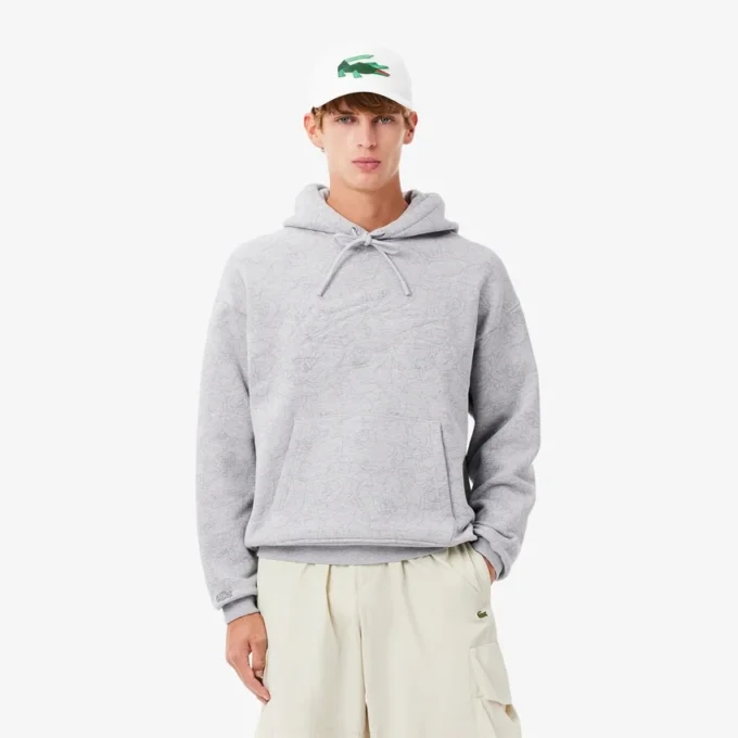 Felpa con cappuccio stampata da uomo dalla vestibilità comoda Felpa con cappuccio stampata da uomo dalla vestibilità comoda