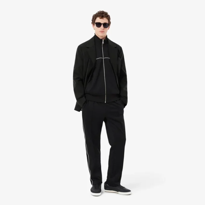 Felpa con zip e dettagli decorativi
