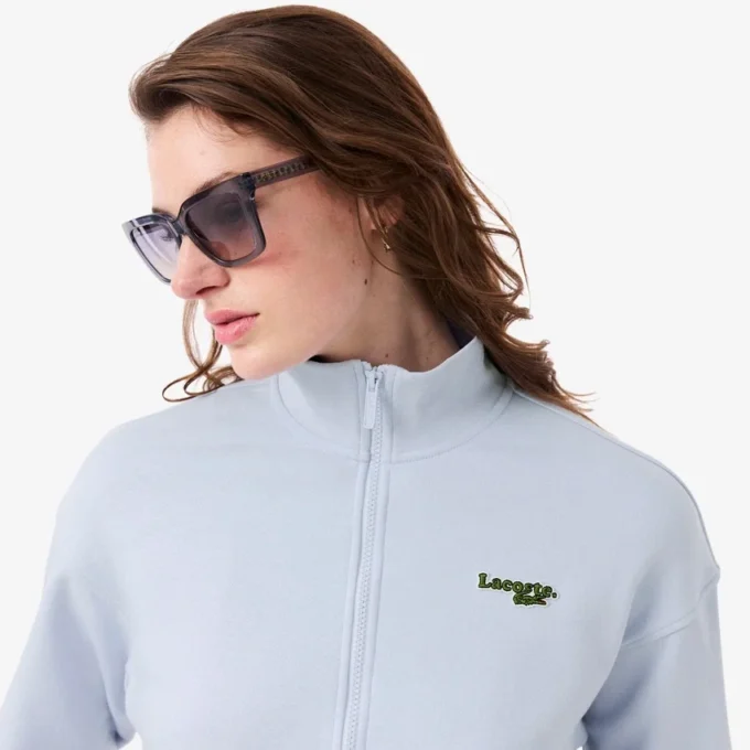 Felpa con zip e logo, vestibilità comoda Felpa con zip e logo, vestibilità comoda