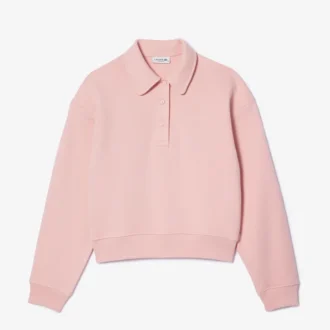 Felpa da donna con colletto Polo ricamato e vestibilità comoda