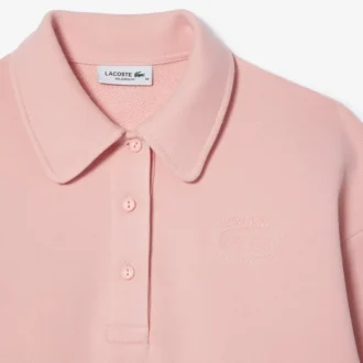 Felpa da donna con colletto Polo ricamato e vestibilità comoda