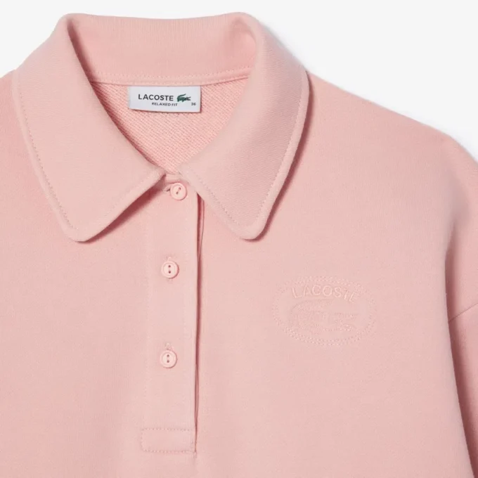 Felpa da donna con colletto Polo ricamato e vestibilità comoda Felpa da donna con colletto Polo ricamato e vestibilità comoda
