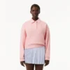 Felpa da donna con colletto Polo ricamato e vestibilità comoda Felpa da donna con colletto Polo ricamato e vestibilità comoda