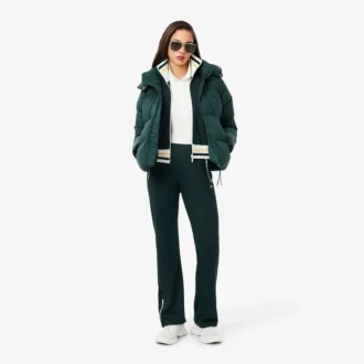 Felpa da donna con zip e dettagli a righe