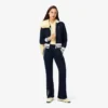Felpa da donna con zip e dettagli a righe Felpa da donna con zip e dettagli a righe
