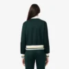 Felpa da donna con zip e dettagli a righe Felpa da donna con zip e dettagli a righe