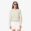 Felpa da donna in cotone con logo in rilievo Felpa da donna in cotone con logo in rilievo