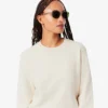 Felpa da donna in cotone con logo in rilievo Felpa da donna in cotone con logo in rilievo