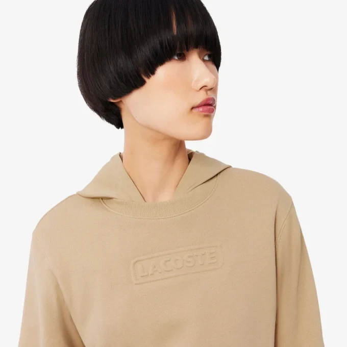 Felpa da donna in cotone con logo in rilievo Felpa da donna in cotone con logo in rilievo