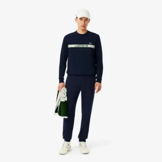 Felpa da tennis a righe firmata da uomo Felpa da tennis a righe firmata da uomo