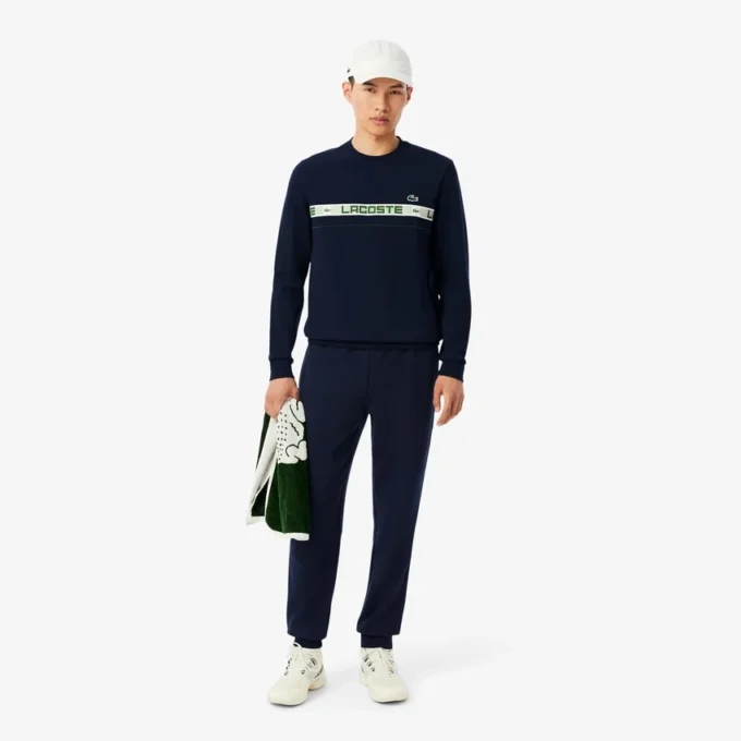 Felpa da tennis a righe firmata da uomo Felpa da tennis a righe firmata da uomo